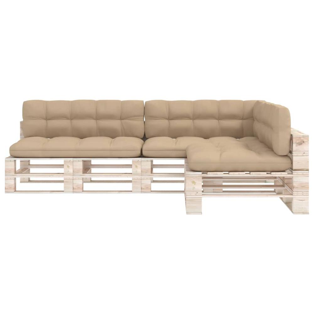 vidaXL Pallet Sofa Cushions 7 pcs Beige. Picture 3