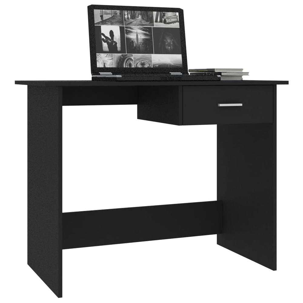 vidaXL Desk Black 39.4"x19.7"x29.9" Chipboard, 800550. Picture 3