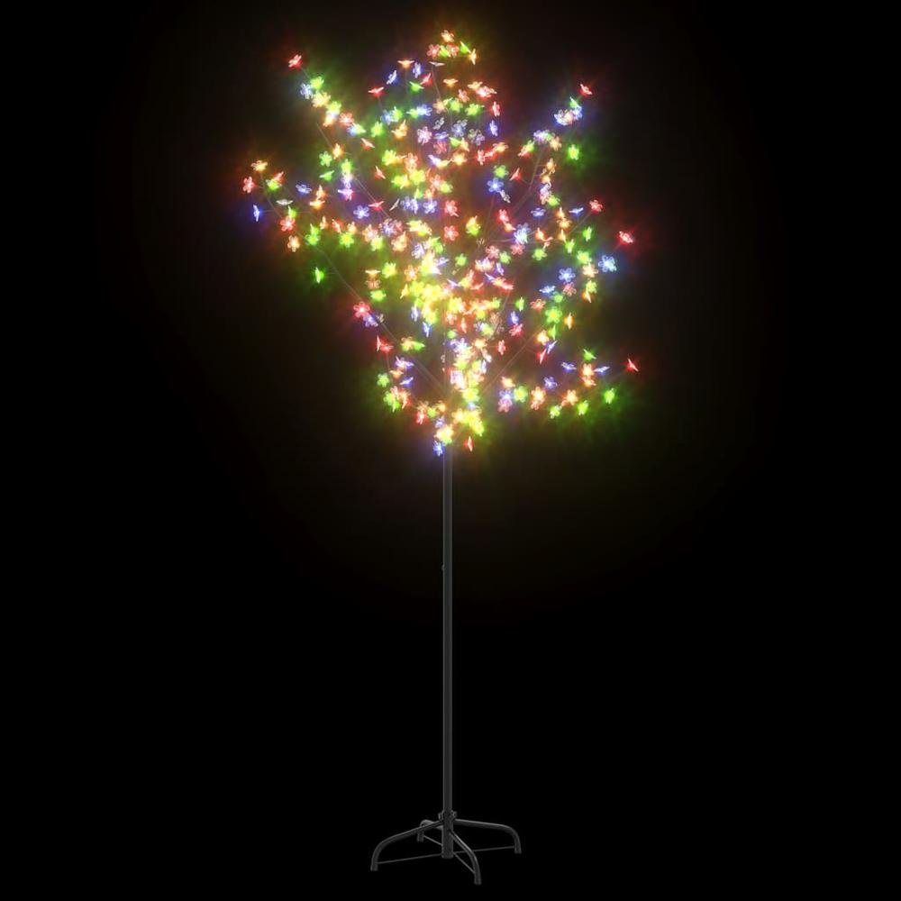 vidaXL Christmas Tree 200 LEDs Colorful Light Cherry Blossom 70.9". Picture 2
