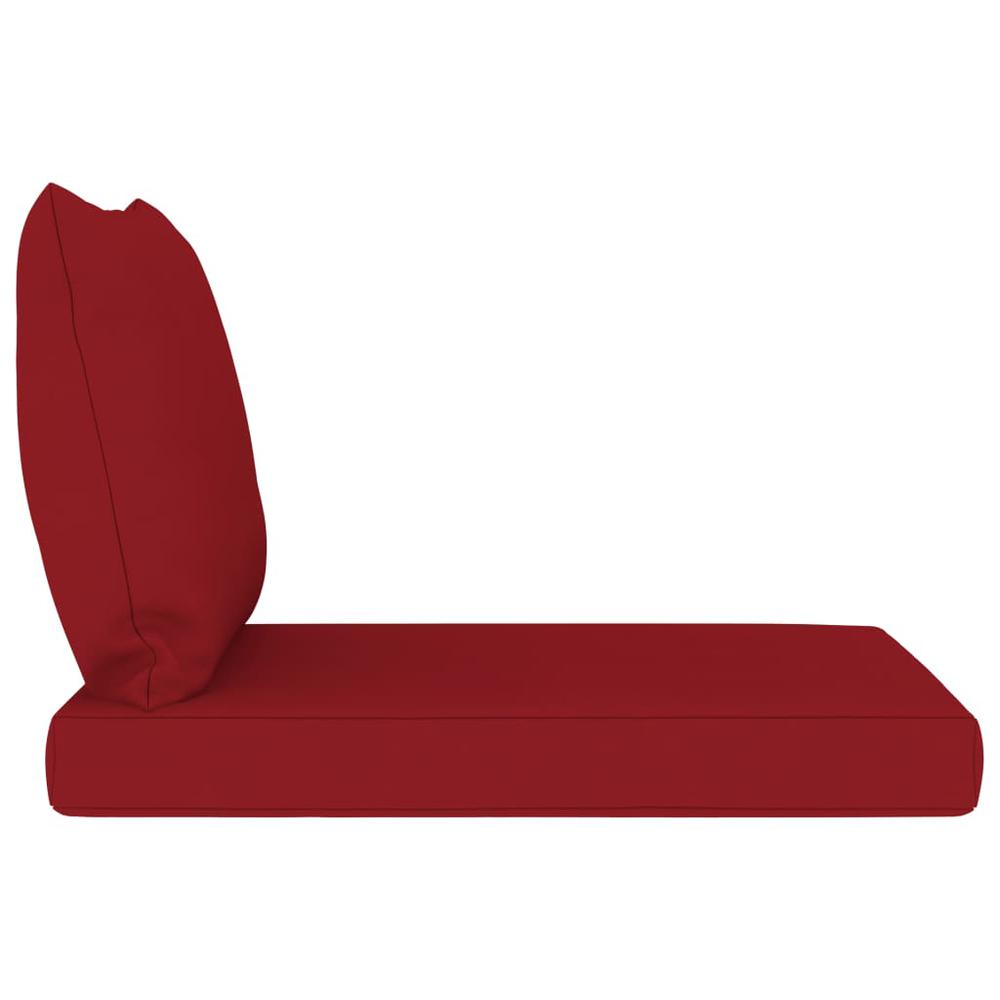 vidaXL Pallet Sofa Cushions 2 pcs Wine Red Fabric. Picture 4