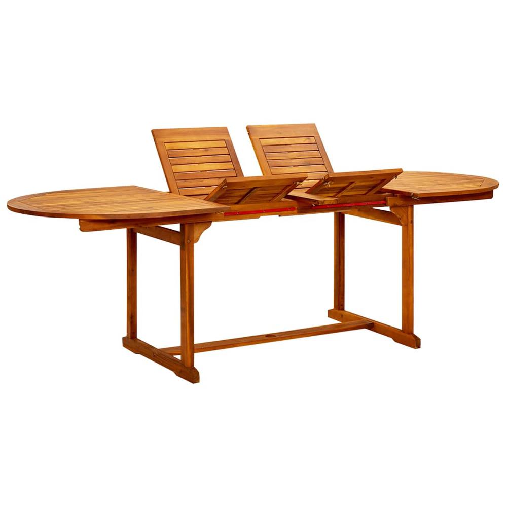 vidaXL Garden Dining Table (63"-94.5")x39.4"x29.5" Solid Acacia Wood, 316565. Picture 1