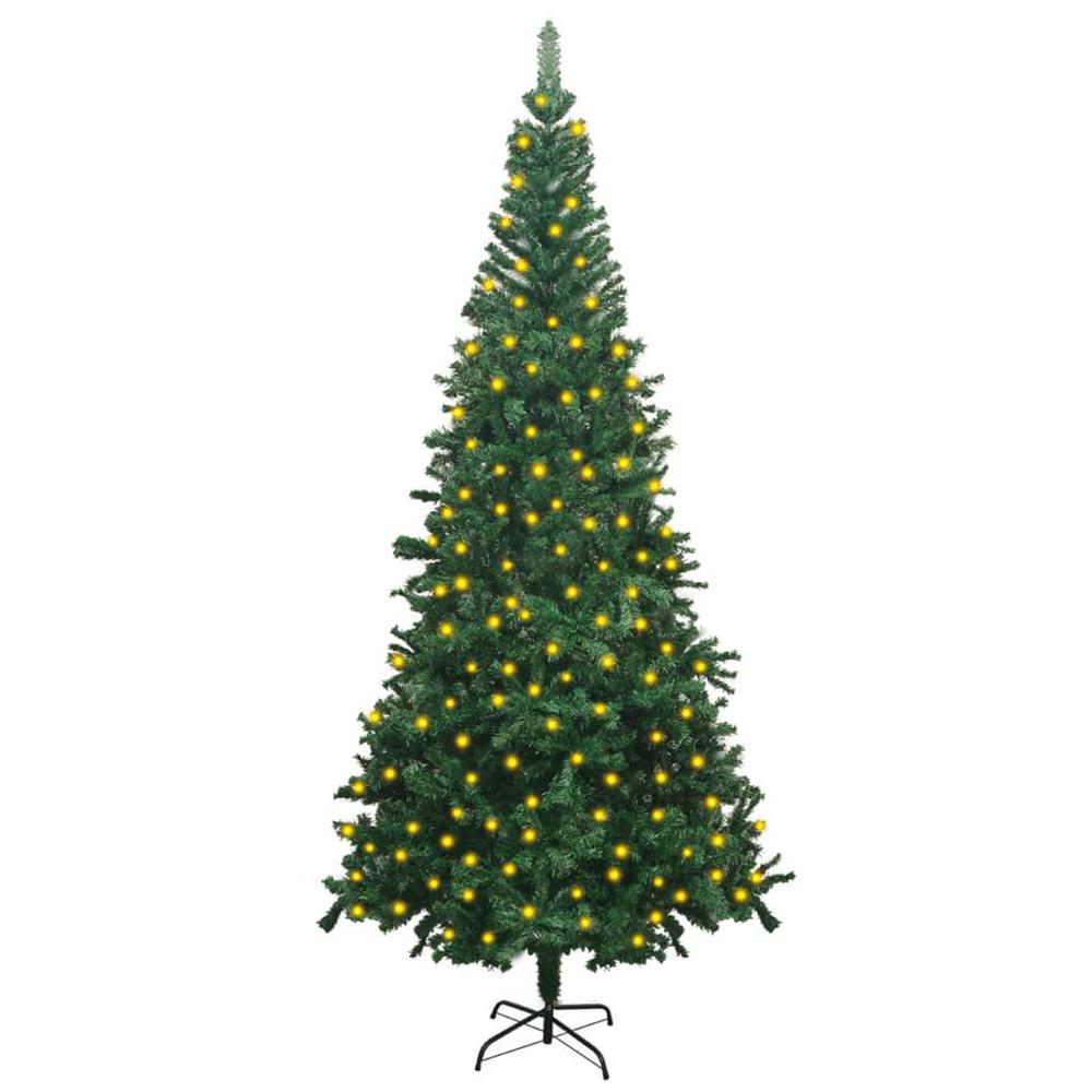 vidaXL Artificial Christmas Tree with LEDs L 94.5" Green. Picture 1
