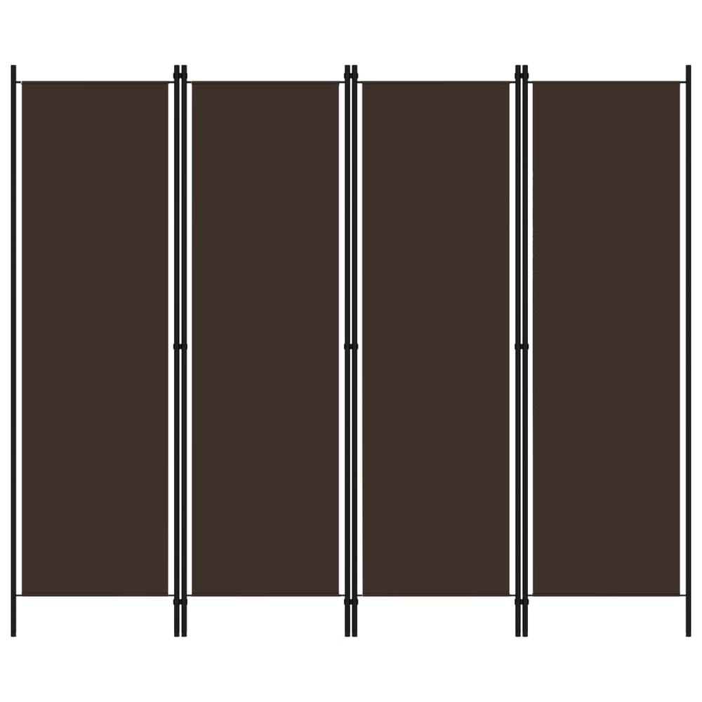 vidaXL 4-Panel Room Divider Brown 78.7"x70.9". Picture 1