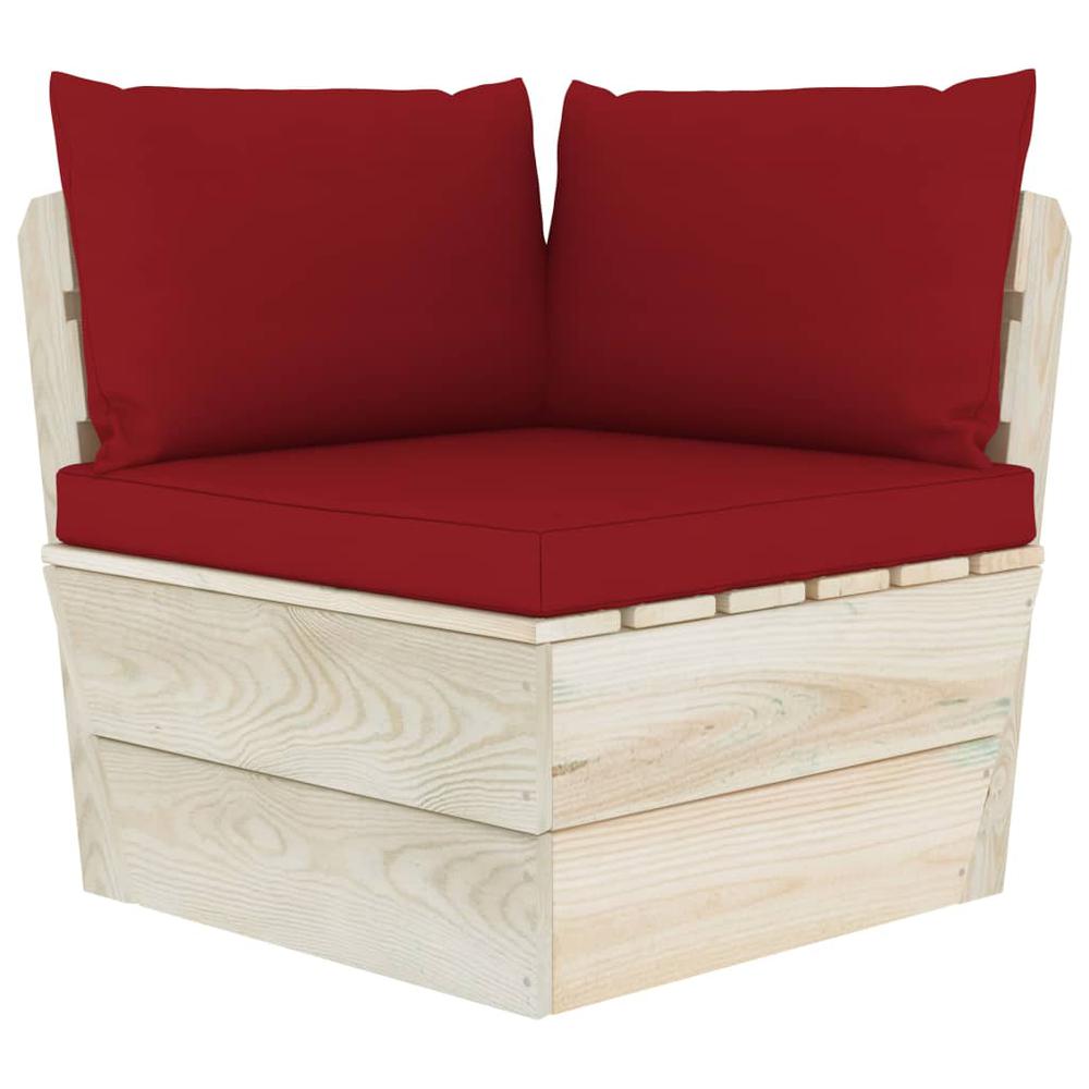 vidaXL Pallet Sofa Cushions 3 pcs Wine Red Fabric. Picture 1