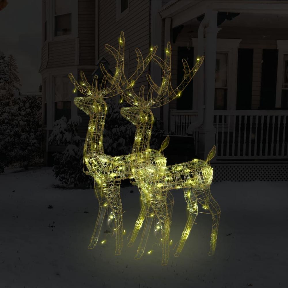 vidaXL Acrylic Reindeer Christmas Decorations 2 pcs 47.2" Warm White. Picture 1