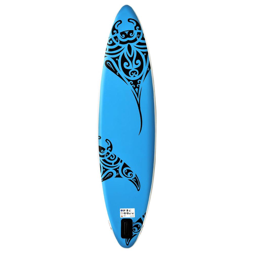 vidaXL Inflatable Stand Up Paddleboard Set 126"x29.9"x5.9" Blue 2738. Picture 4