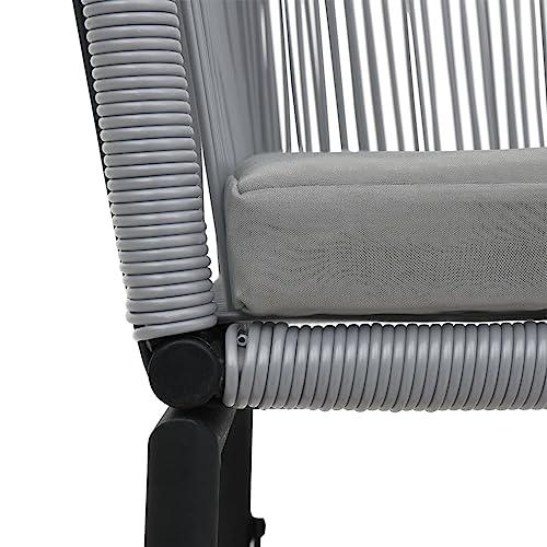 vidaXL Garden Chairs 2 pcs Anthracite PVC Rattan, 48137. Picture 7