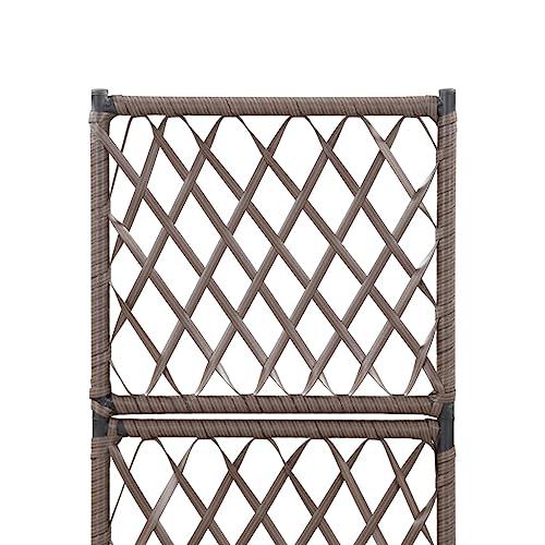 vidaXL Trellis Raised Bed with 1 Pot 11.8"x11.8"x42.1" Poly Rattan Brown, 46936. Picture 6