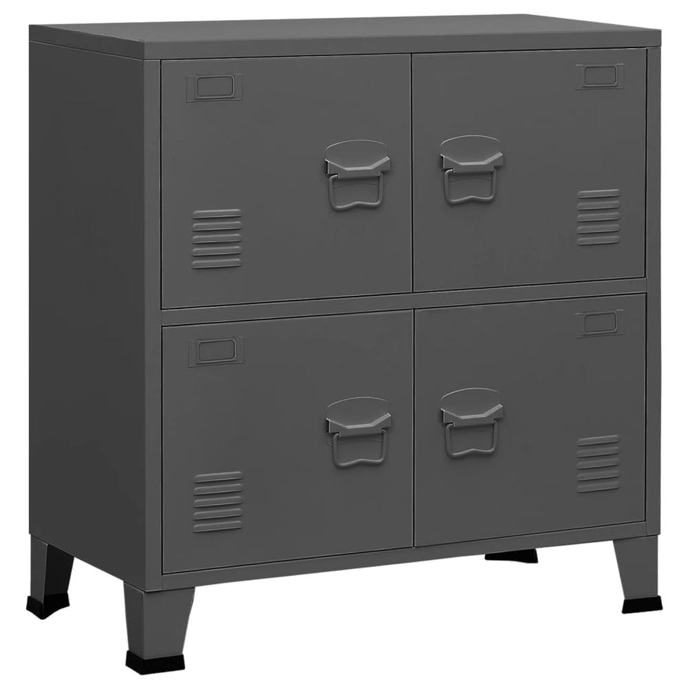 vidaXL Industrial Filing Cabinet Anthracite 29.5"x15.7"x31.5" Steel. Picture 2