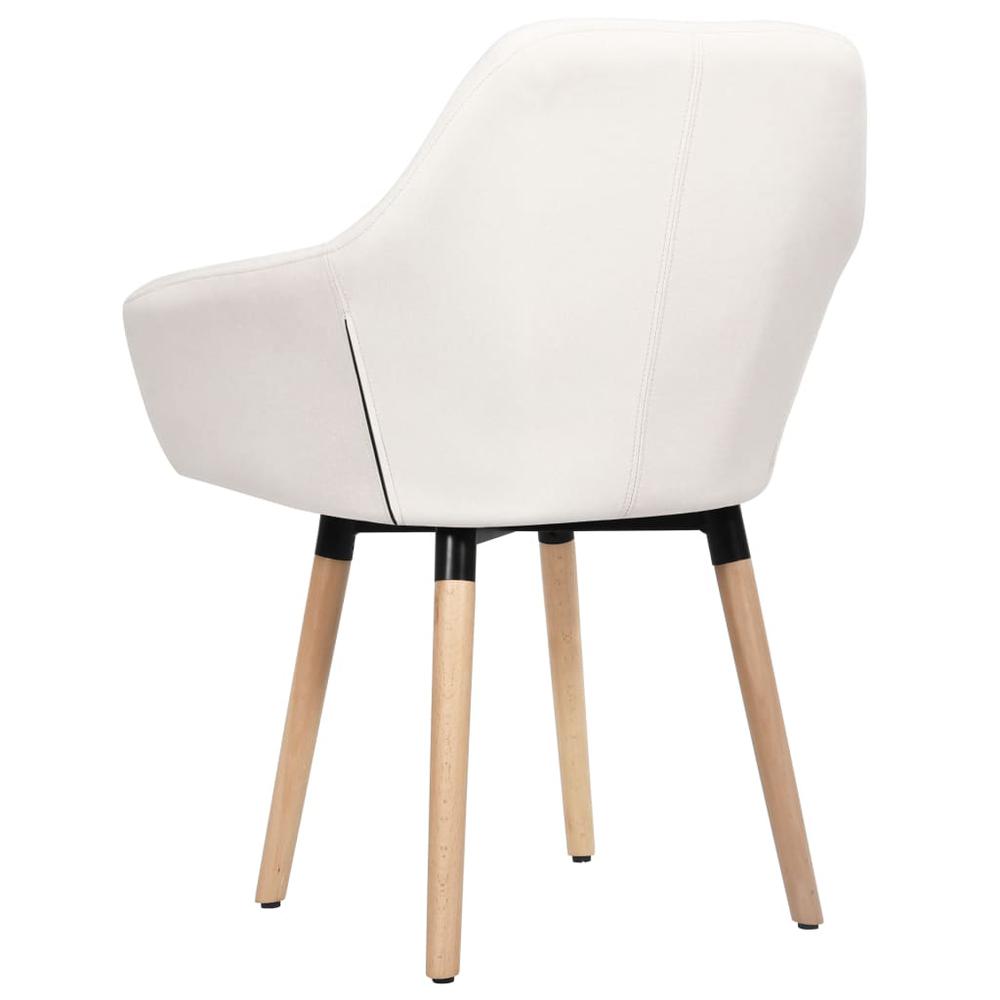 vidaXL Dining Chairs 2 pcs Cream Fabric, 323023. Picture 4