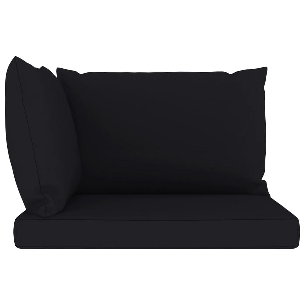 vidaXL Pallet Sofa Cushions 3 pcs Black Fabric, 315071. Picture 3