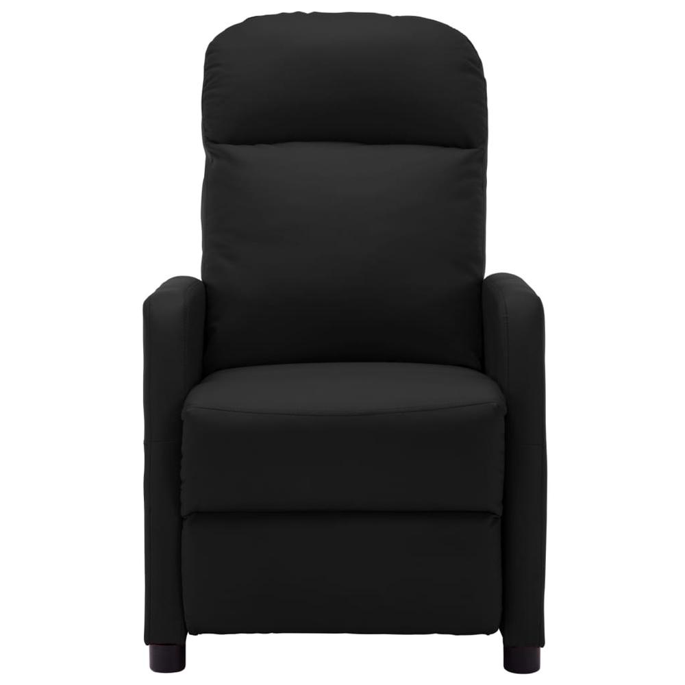 vidaXL Reclining Chair Black Faux Leather. Picture 2