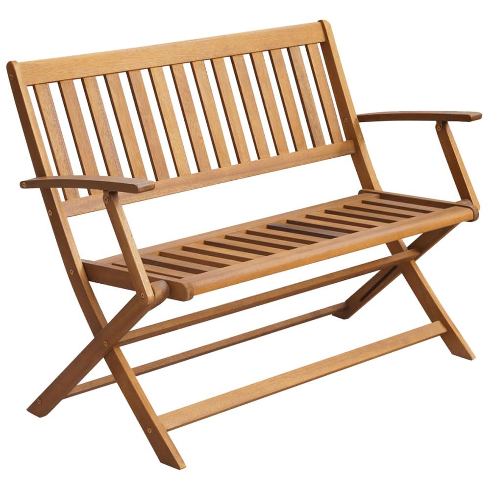 vidaXL Patio Bench with Cushion 47.2" Solid Acacia Wood, 3064246. Picture 2