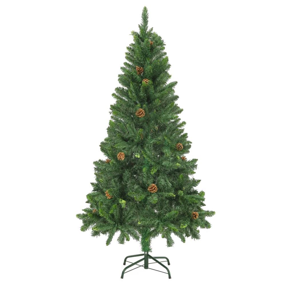 vidaXL Artificial Christmas Tree with Pine Cones Green 59.1". Picture 2