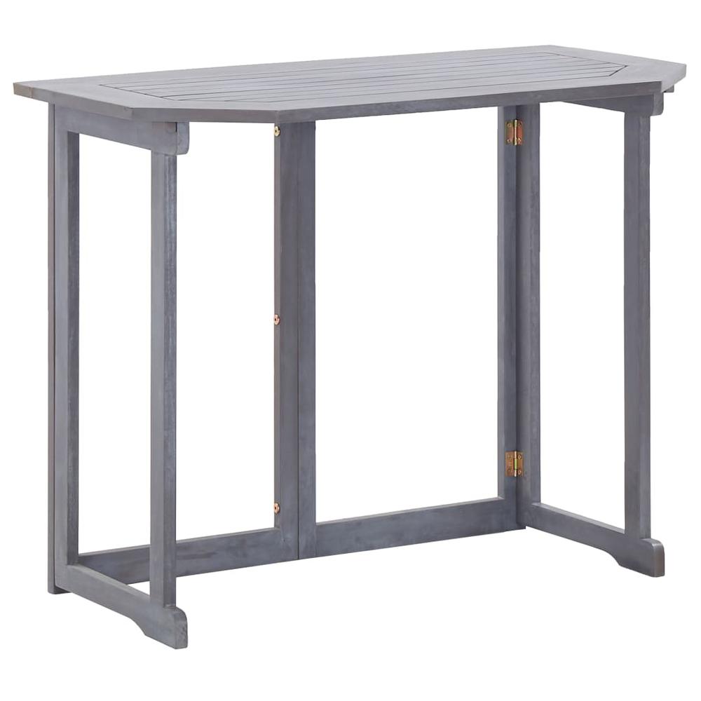 vidaXL Folding Balcony Table 35.4"x19.7"x29.1" Solid Acacia Wood, 46326. Picture 1