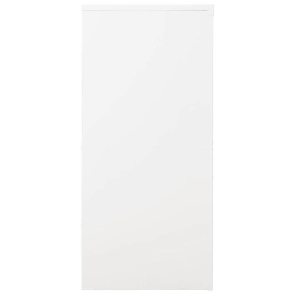 vidaXL Sliding Door Cabinet White 35.4"x15.7"x35.4" Steel, 335954. Picture 3
