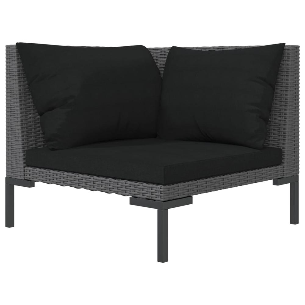 vidaXL Patio Sofa with Cushions Half Round Poly Rattan, 318601. Picture 2