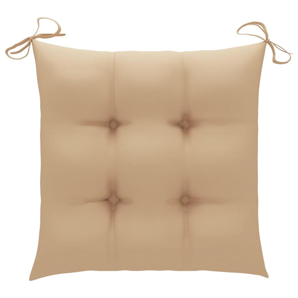 vidaXL Chair Cushions 6 pcs Beige 19.7"x19.7"x2.8" Fabric. Picture 2