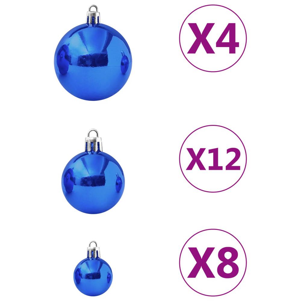 vidaXL 100 Piece Christmas Ball Set Blue. Picture 4
