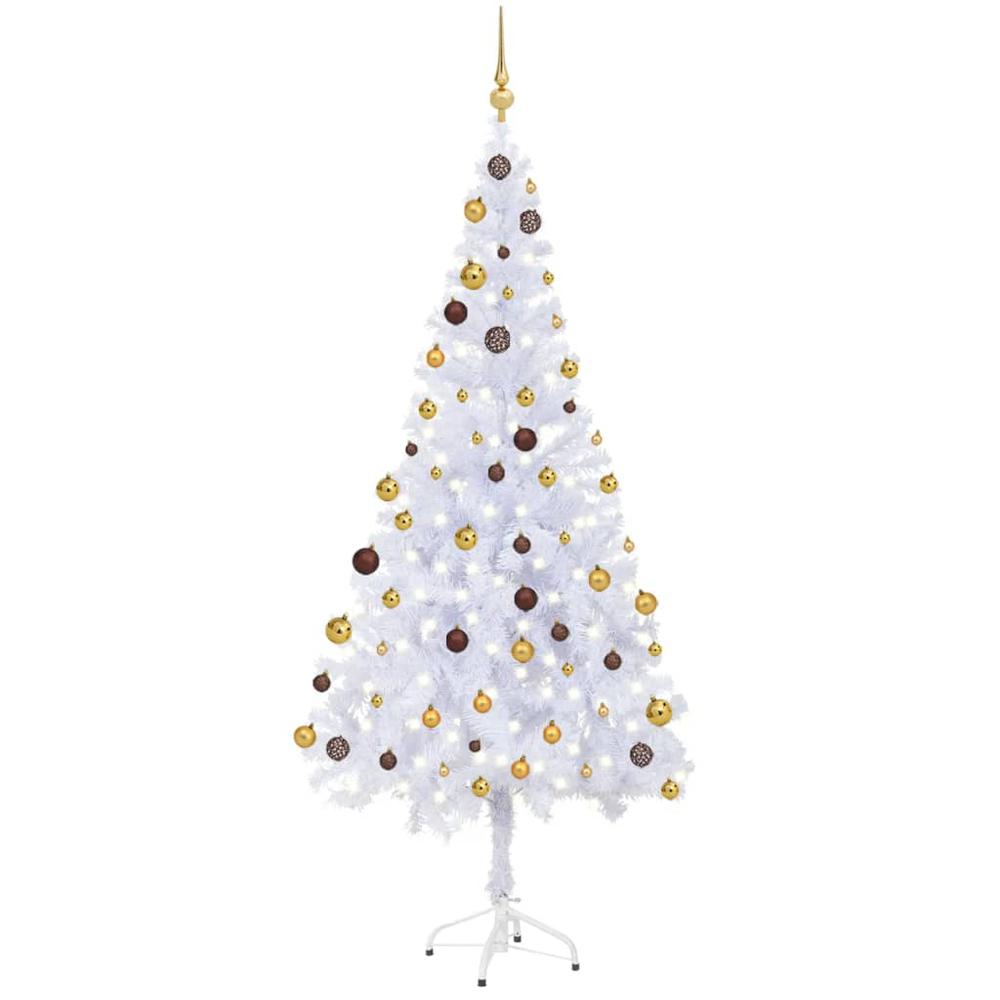 vidaXL Artificial Christmas Tree with LEDs&Ball Set 70.9" 620 Branches, 3077494. Picture 1