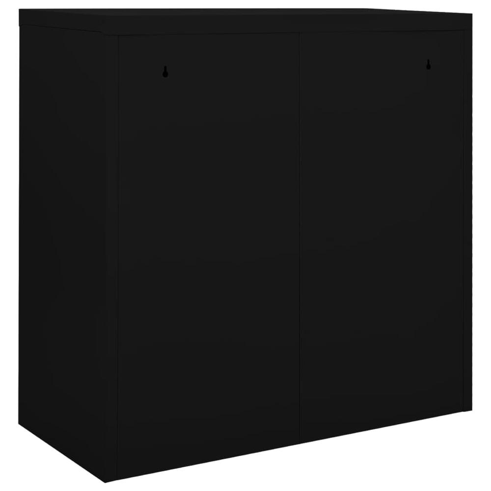 vidaXL Sliding Door Cabinet Black 35.4"x15.7"x35.4" Steel, 336431. Picture 4