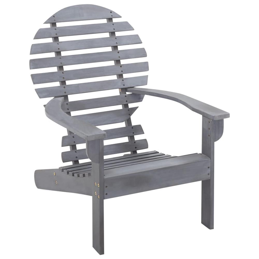 vidaXL Adirondack Chair Solid Acacia Wood Gray, 46322. Picture 1