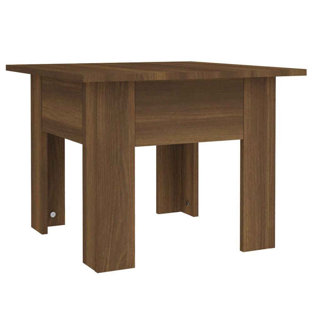 vidaXL Coffee Table Brown Oak 21.7"x21.7"x16.5" Engineered Wood, 813070. Picture 2