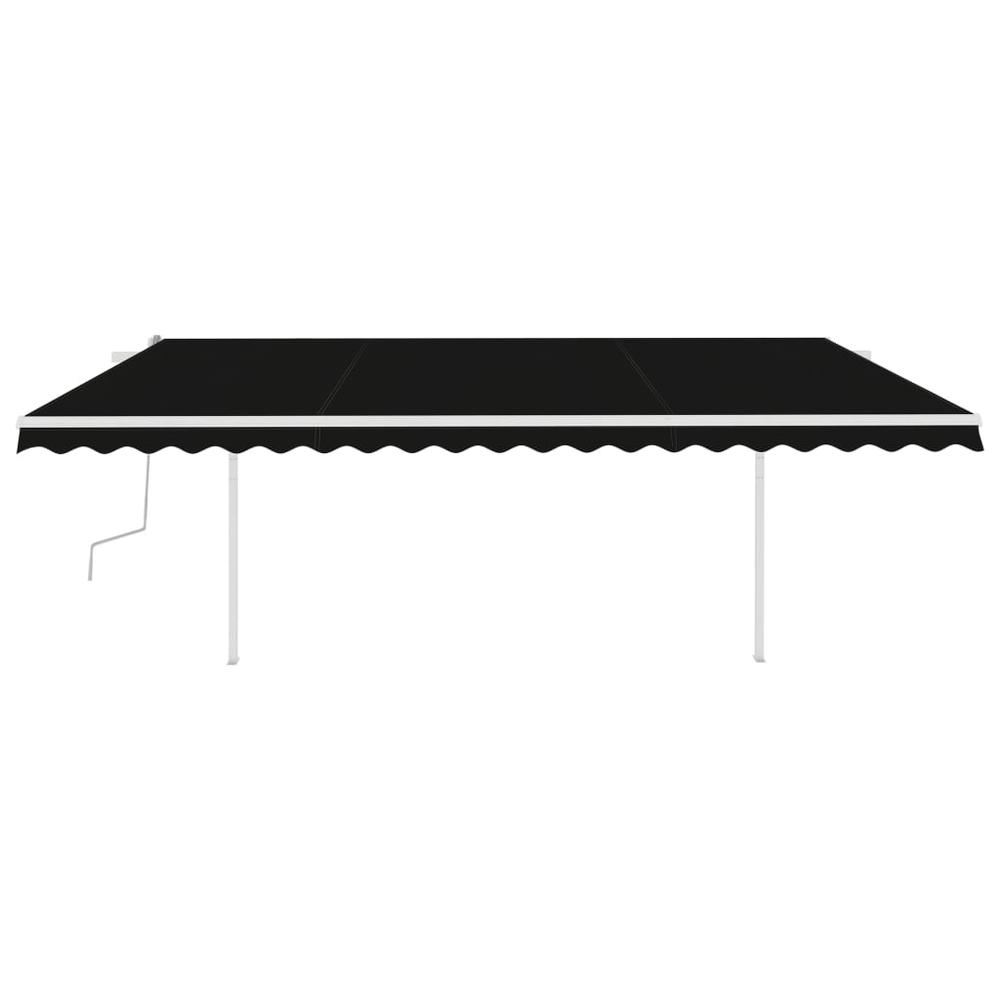 vidaXL Manual Retractable Awning with Posts 16.4'x9.8' Anthracite. Picture 3