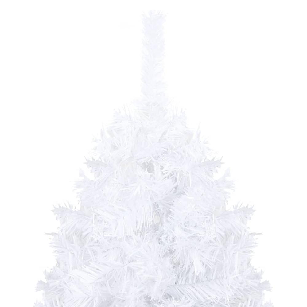 vidaXL Artificial Christmas Tree with LEDs&Ball Set White 70.9" PVC, 3077541. Picture 3