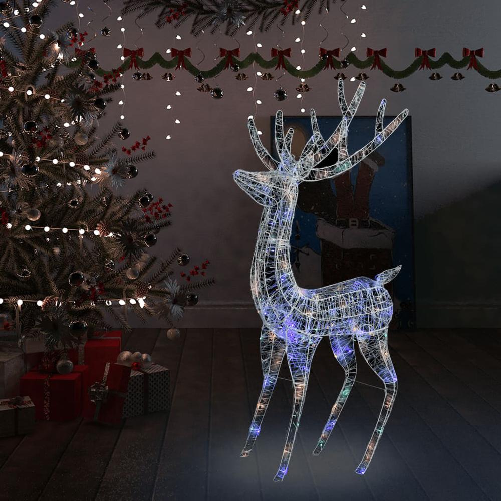 vidaXL XXL Acrylic Christmas Reindeer 250 LED 70.9" Colorful. Picture 1