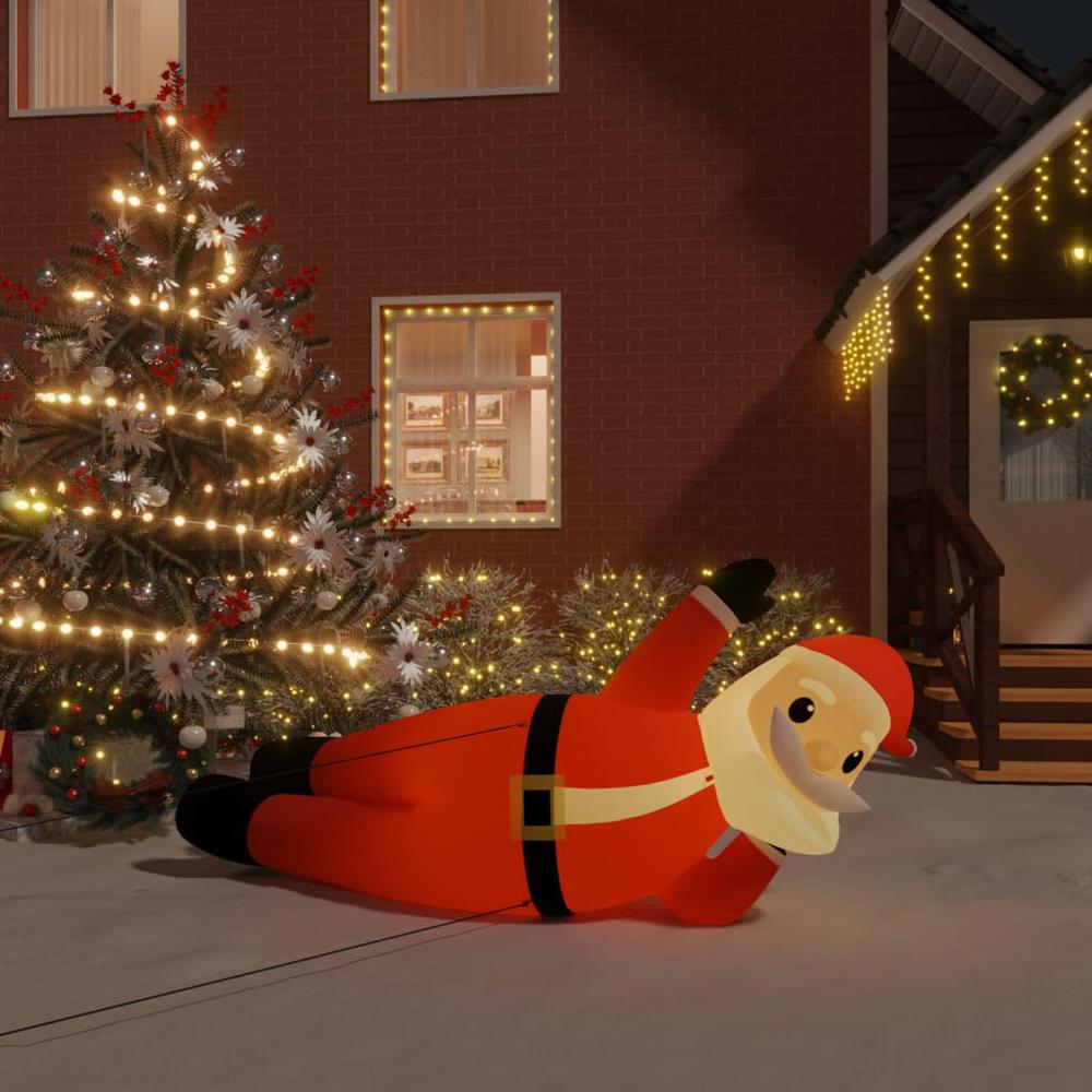 vidaXL Christmas Inflatable Lying Santa LED 63". Picture 1