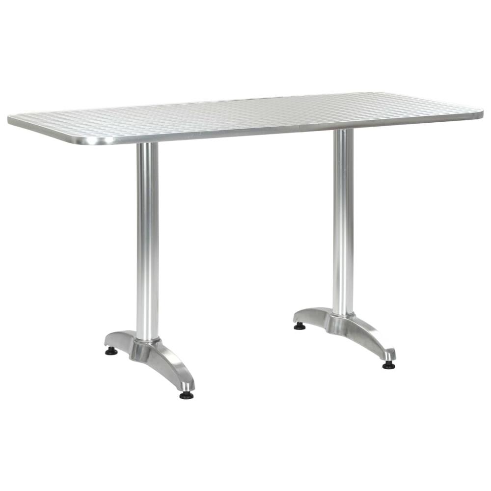 vidaXL Patio Table Silver 47.2"x23.6"x27.6" Aluminum. Picture 1