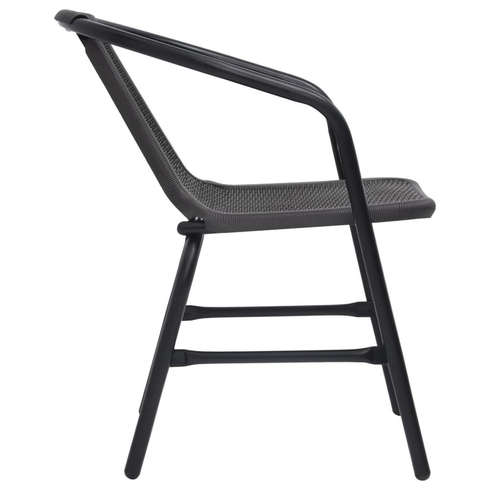 vidaXL Garden Chairs 8 pcs Plastic Rattan and Steel 242.5 lb. Picture 4
