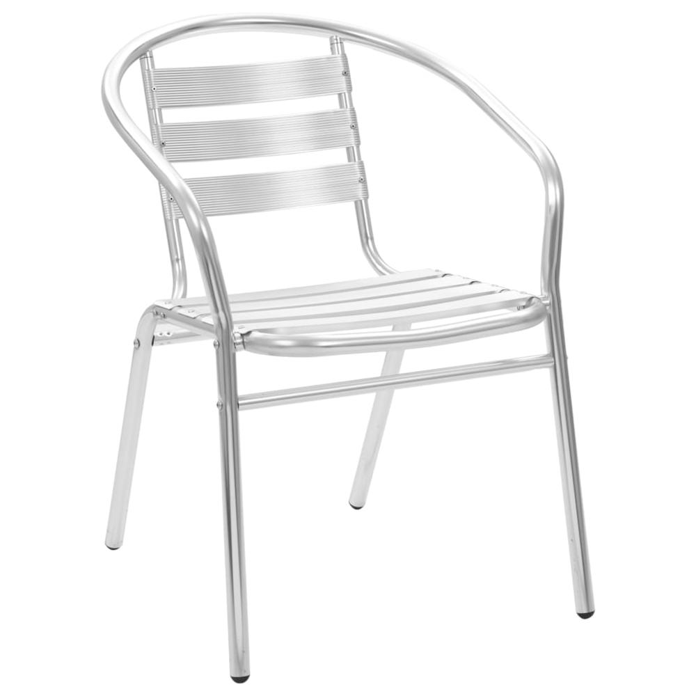 vidaXL Stackable Patio Chairs 2 pcs Aluminum. Picture 2