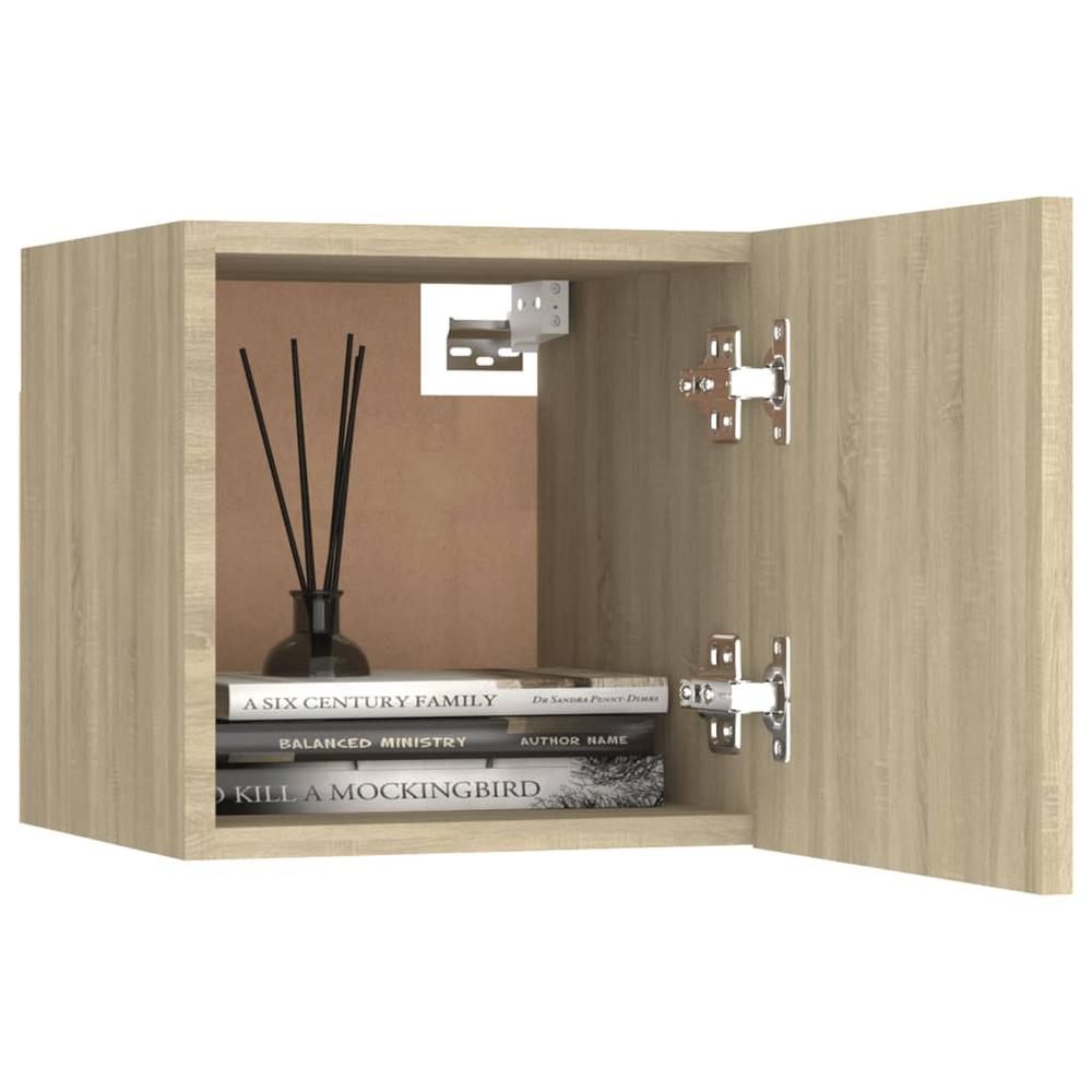 vidaXL Bedside Cabinets 2 pcs Sonoma Oak 12"x11.8"x11.8" Engineered Wood. Picture 4