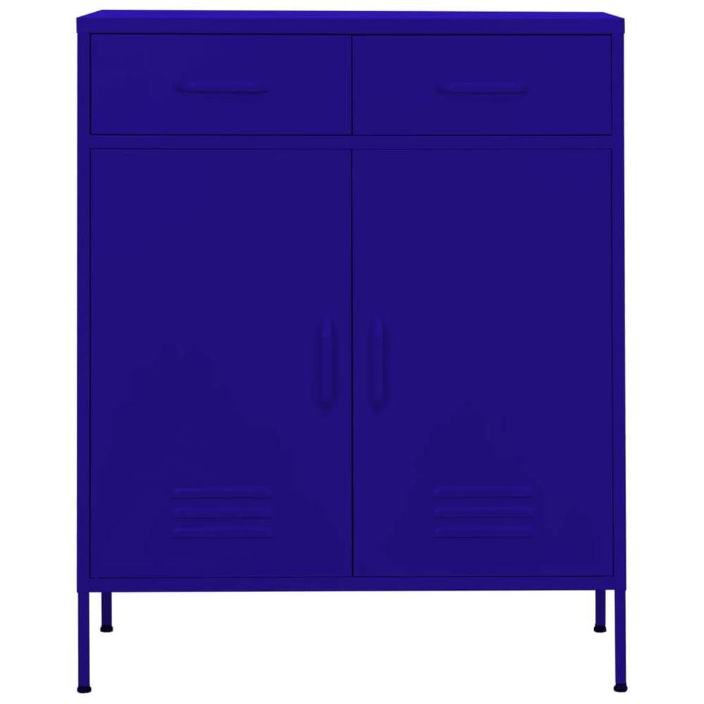 vidaXL Storage Cabinet Navy Blue 31.5"x13.8"x40" Steel, 336154. Picture 2