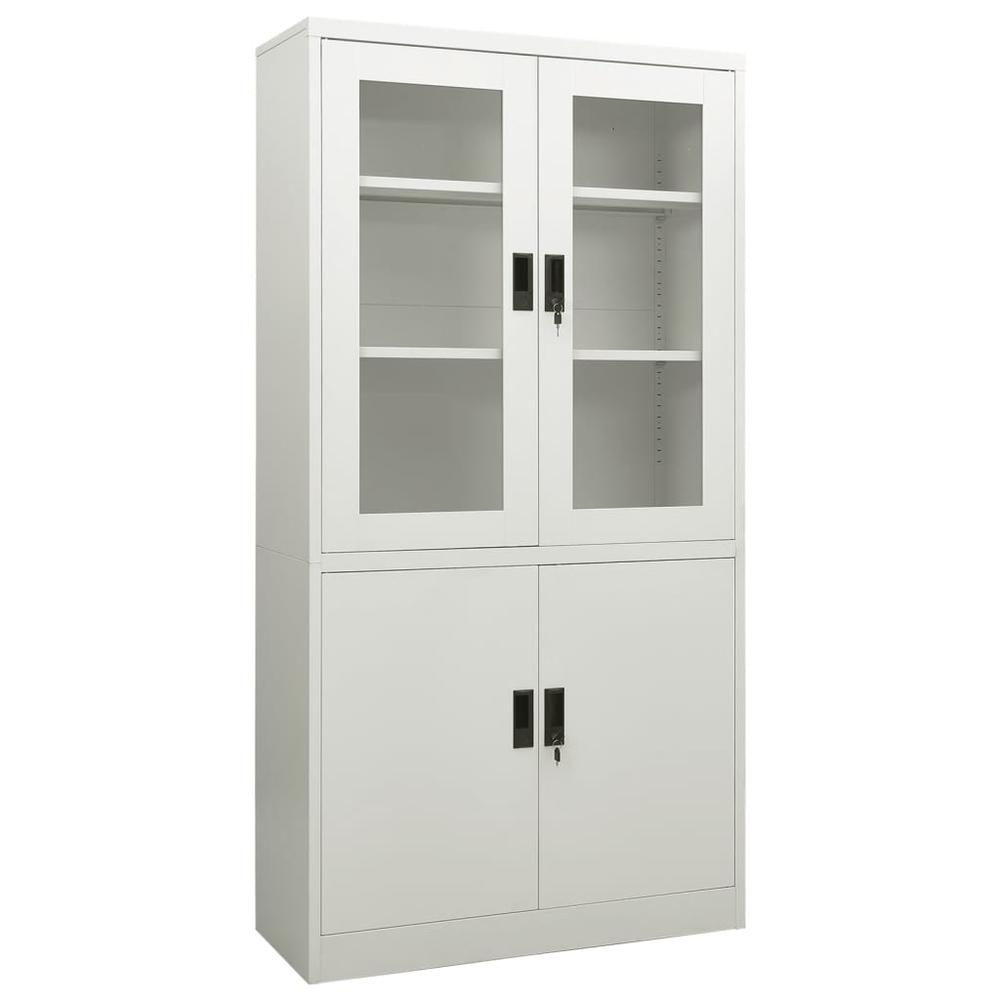 vidaXL Office Cabinet Light Gray 35.4"x15.7"x70.9" Steel, 335947. Picture 1