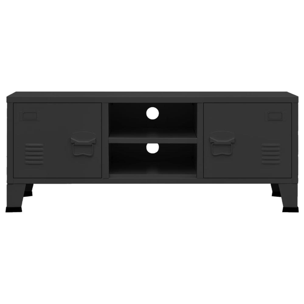 vidaXL Industrial TV Cabinet Black 41.3"x13.8"x16.5" Metal. Picture 3