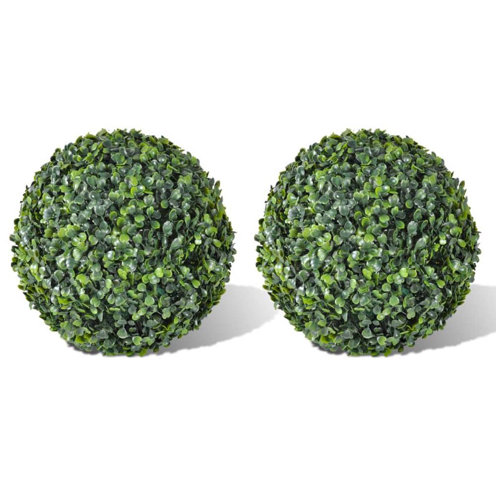 Boxwood Ball Artificial Leaf Topiary Ball 13.8" 2 pcs, 40872. Picture 1
