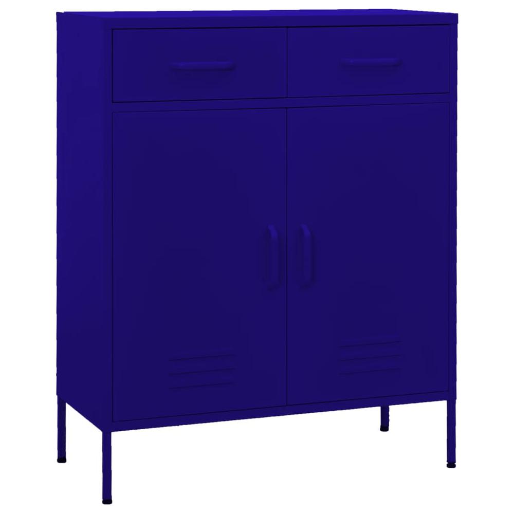 vidaXL Storage Cabinet Navy Blue 31.5"x13.8"x40" Steel, 336154. Picture 1