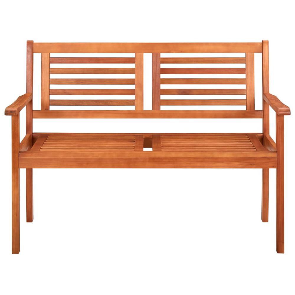 vidaXL 2-Seater Patio Bench with Cushion 47.2" Solid Eucalyptus Wood, 3060969. Picture 3