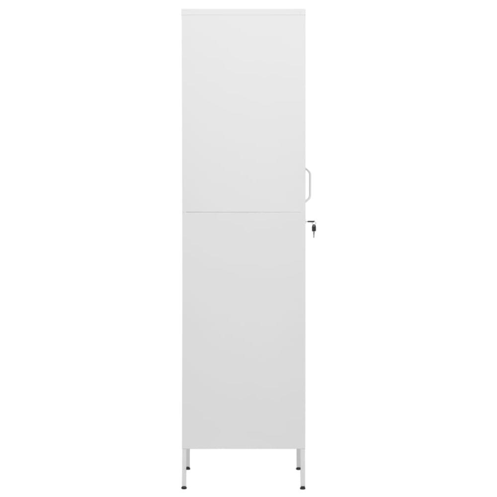 vidaXL Locker Cabinet White 13.8"x18.1"x70.9" Steel. Picture 4
