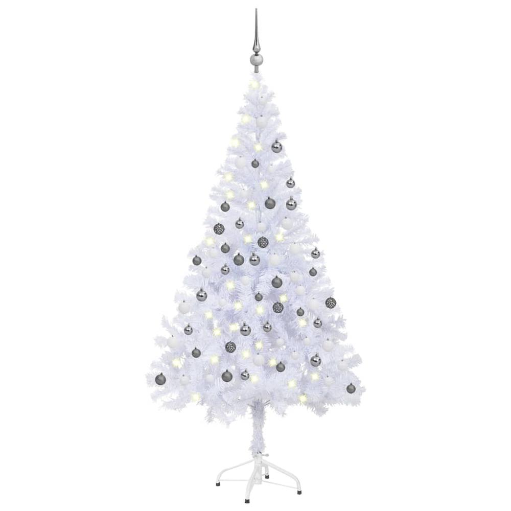 vidaXL Artificial Christmas Tree with LEDs&Ball Set 59.1" 380 Branches, 3077665. Picture 1