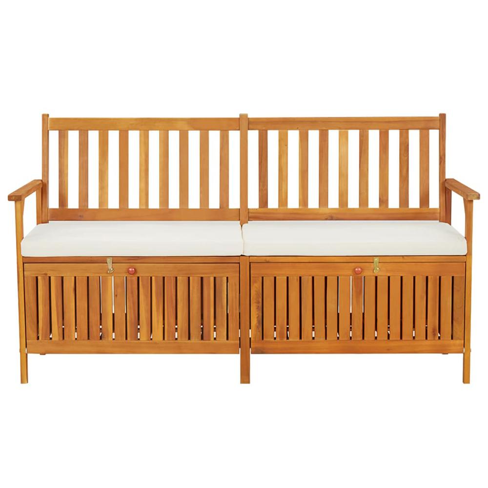 vidaXL Storage Bench with Cushion 66.9" Solid Wood Acacia, 316738. Picture 2