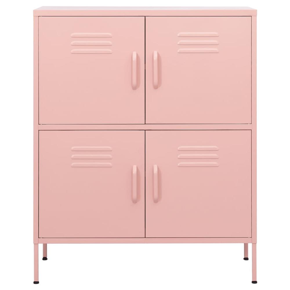 vidaXL Storage Cabinet Pink 31.5"x13.8"x40" Steel, 336139. Picture 3