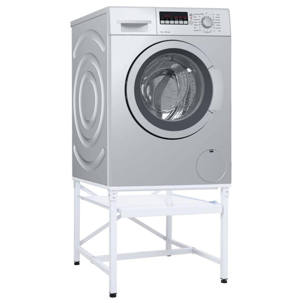 vidaXL Double Washing and Drying Machine Pedestal White. Picture 2