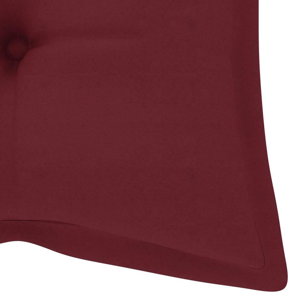 vidaXL Garden Bench Cushion Wine Red 47.2"x19.7"x 2.8" Fabric. Picture 4