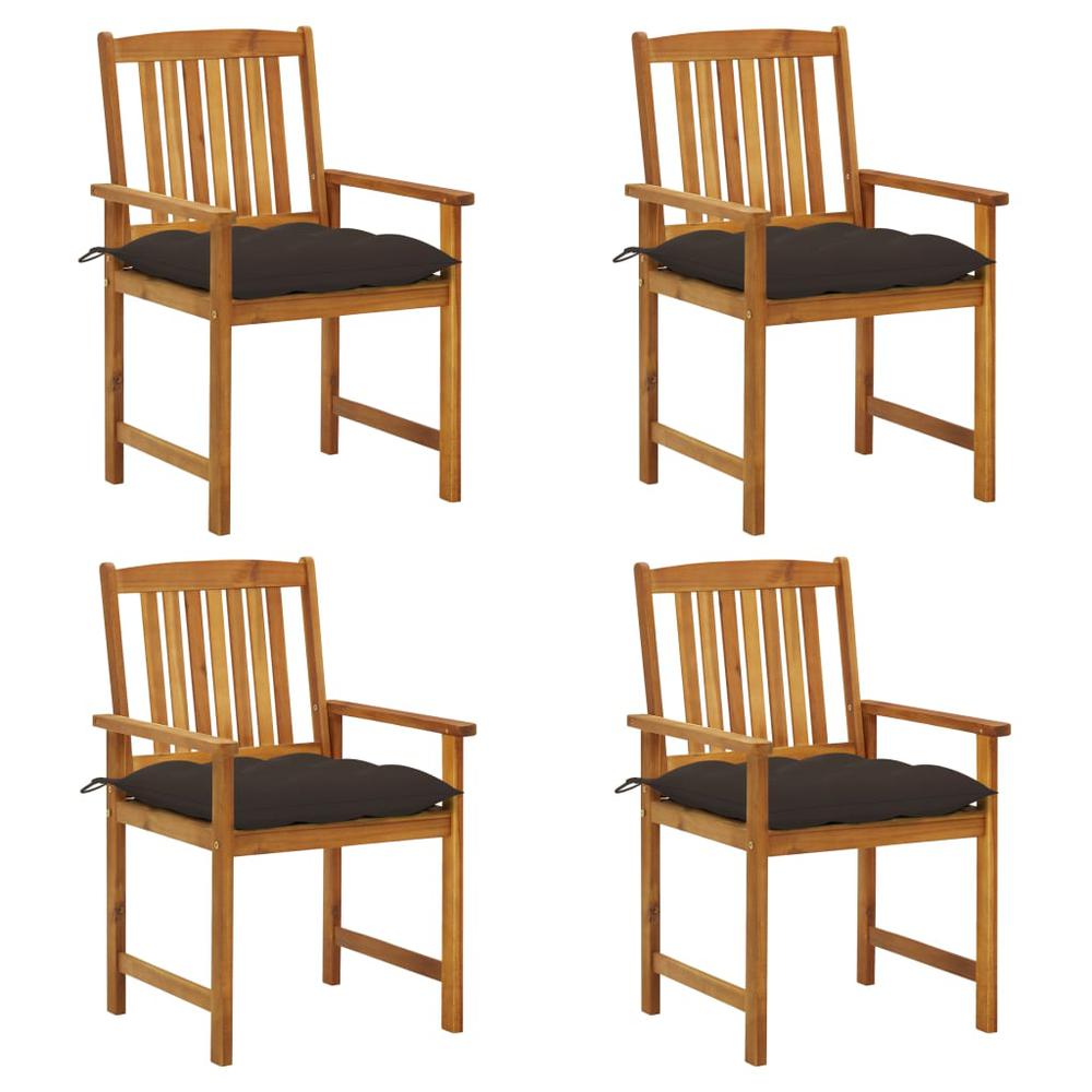 vidaXL Patio Chairs with Cushions 4 pcs Solid Acacia Wood, 3061214. The main picture.