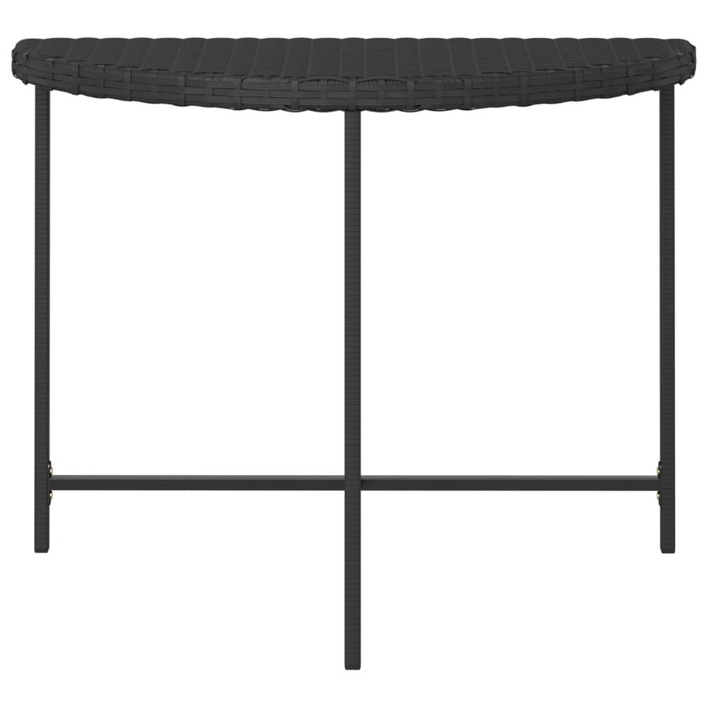 vidaXL Patio Table Black 39.4"x19.7"x29.5" Poly Rattan. Picture 4