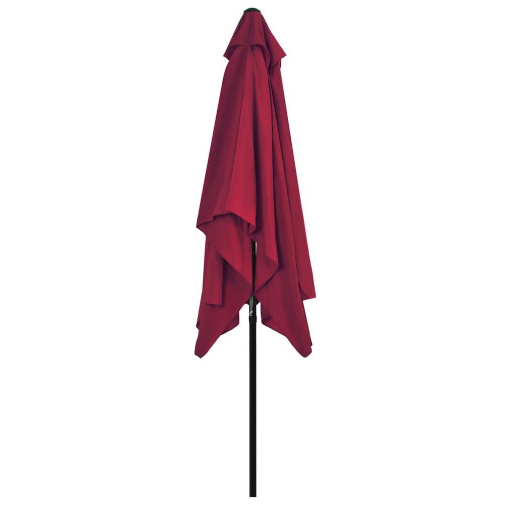 vidaXL Outdoor Parasol with Metal Pole 118"x78.7" Bordeaux Red. Picture 4